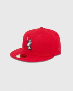 6 God New Era 59Fifty Fitted Cap - Red sold by OVO