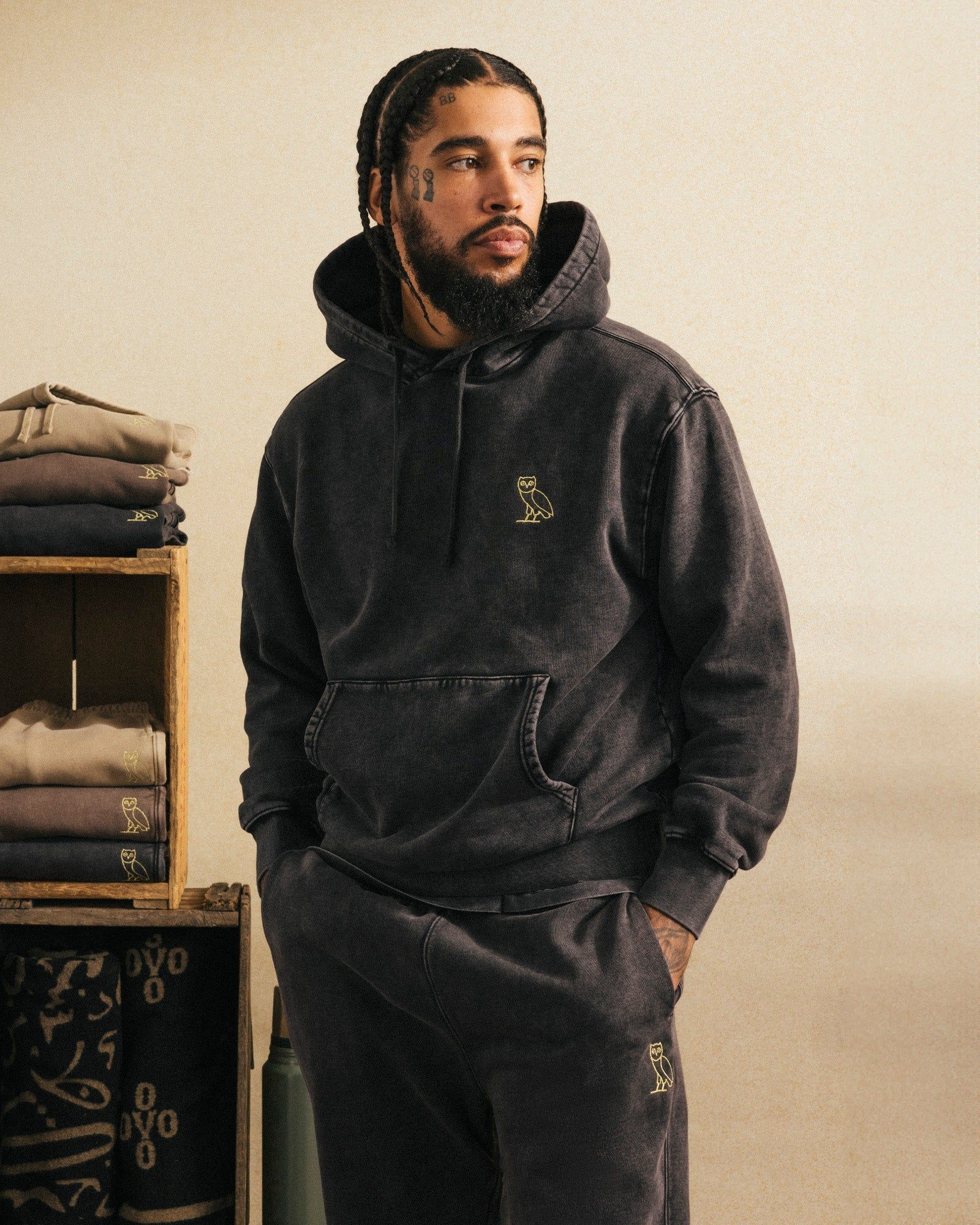 Muskoka Garment Dyed Hoodie - Black sold by OVO product image thumbnail 2