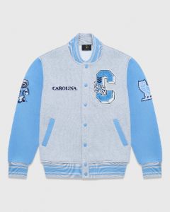 NCAA North Carolina Tar Heels Fleece Varsity Jacket - Grey/North Carolina Light Blue sold by OVO