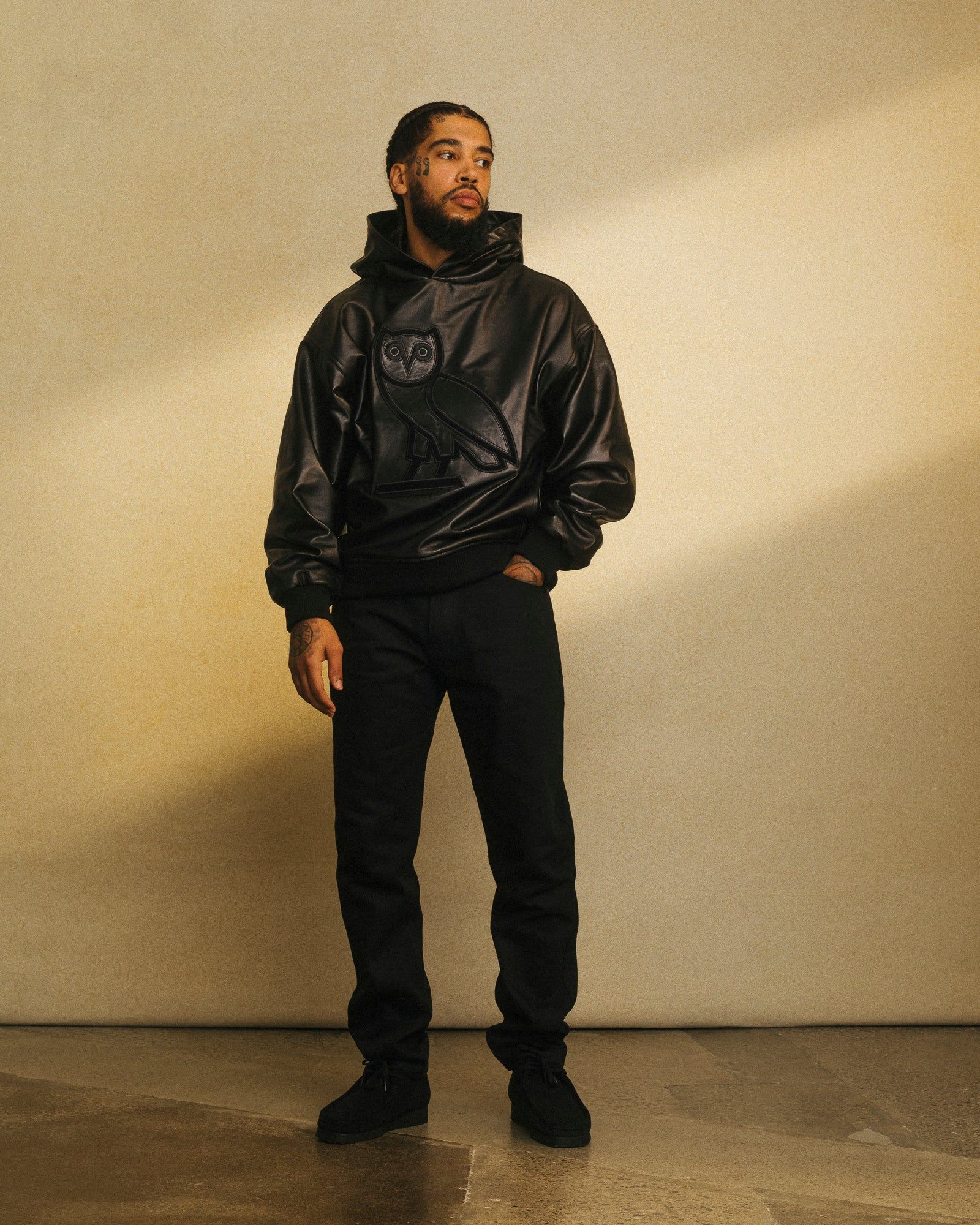 Leather OG Hoodie - Black sold by OVO product image thumbnail 2