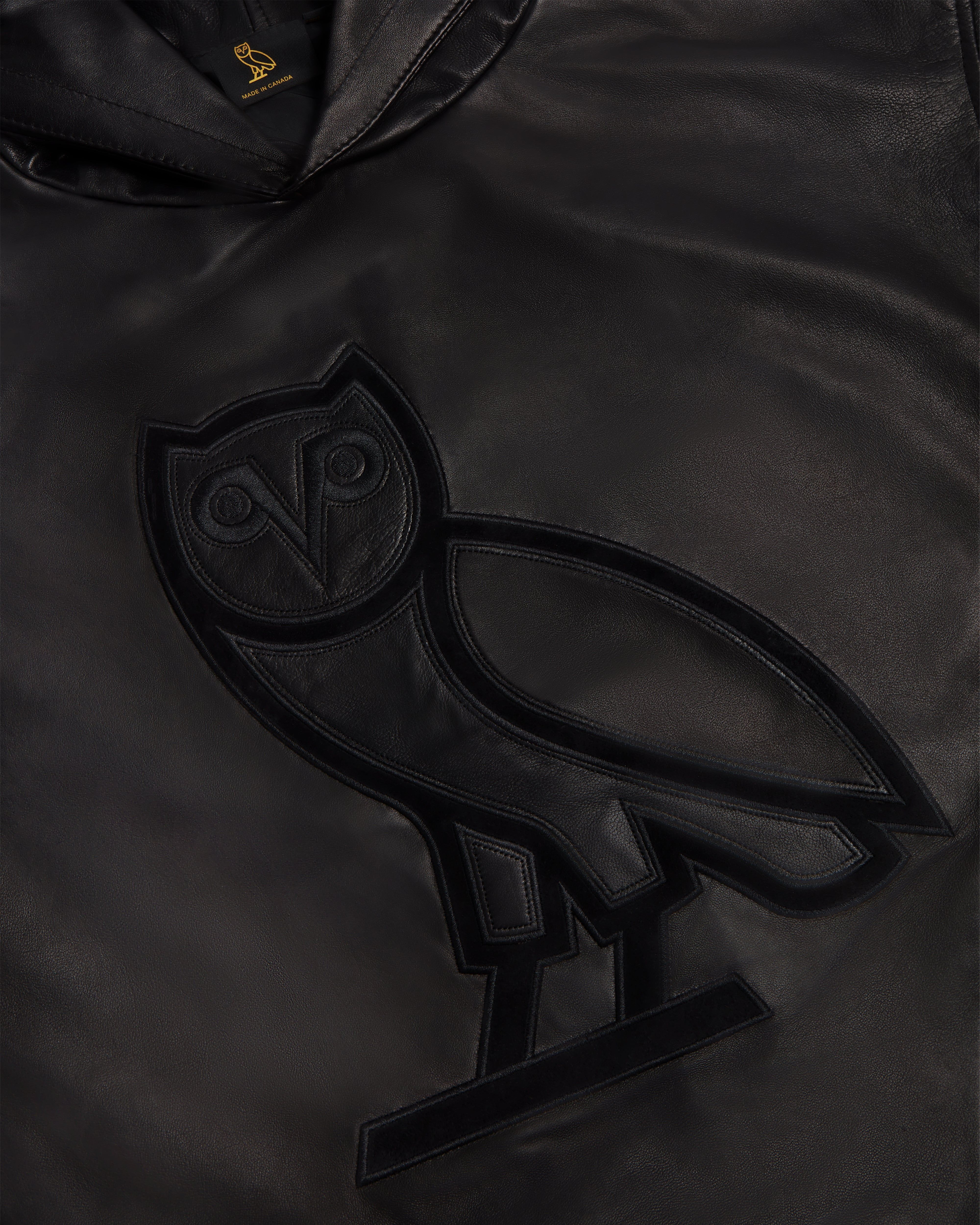 Leather OG Hoodie - Black sold by OVO product image thumbnail 4