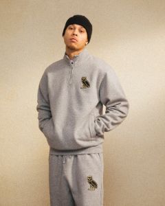 Mini OG Quarter Zip Sweatshirt - Heather Grey sold by OVO