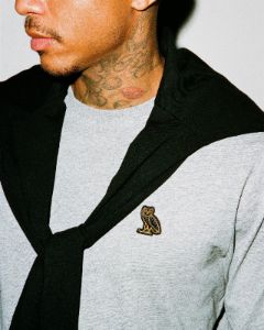 OVO® ESSENTIALS LONGSLEEVE T-SHIRT - HEATHER GREY sold by OVO