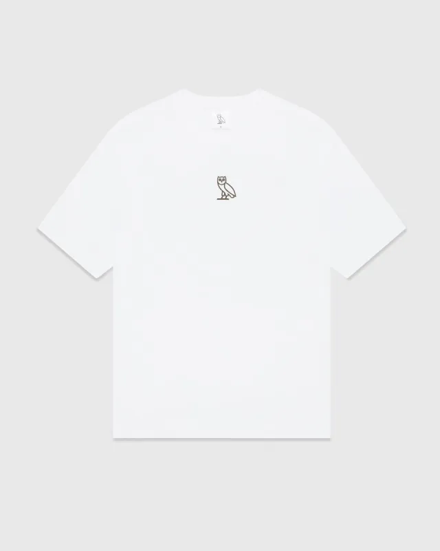 WOMENS CENTER CHEST OWL T-SHIRT - WHITE sold by OVO