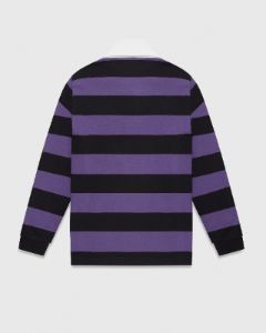 Striped Rugby Polo - Purple/Black | Parallel