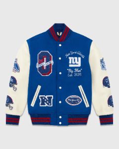 NFL NEW YORK GIANTS VARSITY JACKET - BLUE sold by OVO