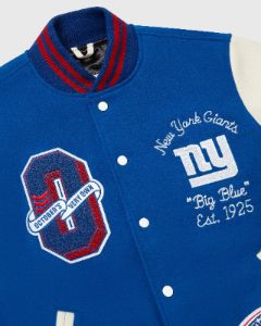 NFL NEW YORK GIANTS VARSITY JACKET - BLUE sold by OVO