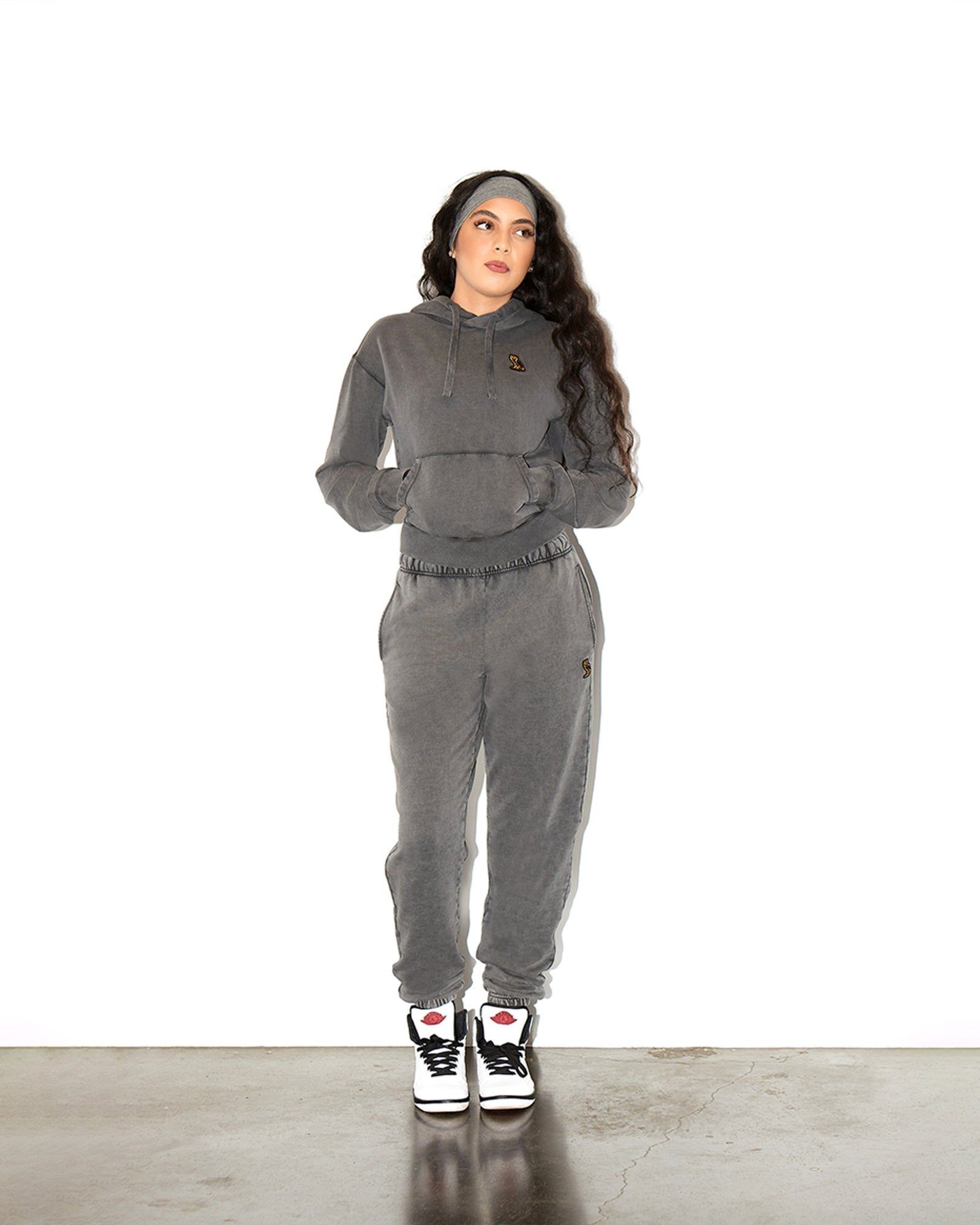 WOMENS HOODIE - GARMENT DYED BLACK sold by OVO product image thumbnail 2