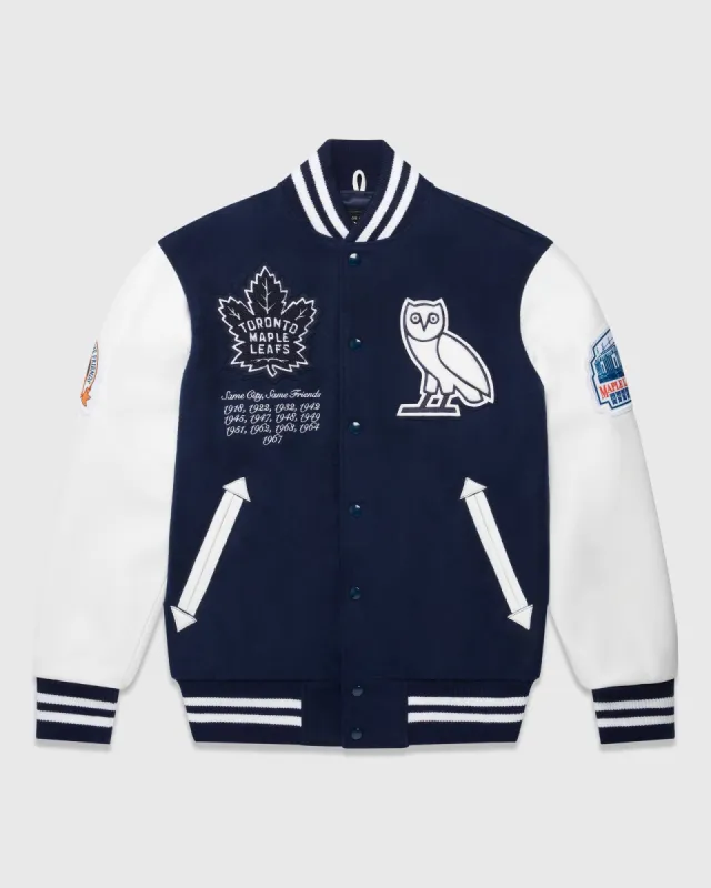 OVO® / TORONTO MAPLE LEAFS VARSITY JACKET - BLUE sold by OVO