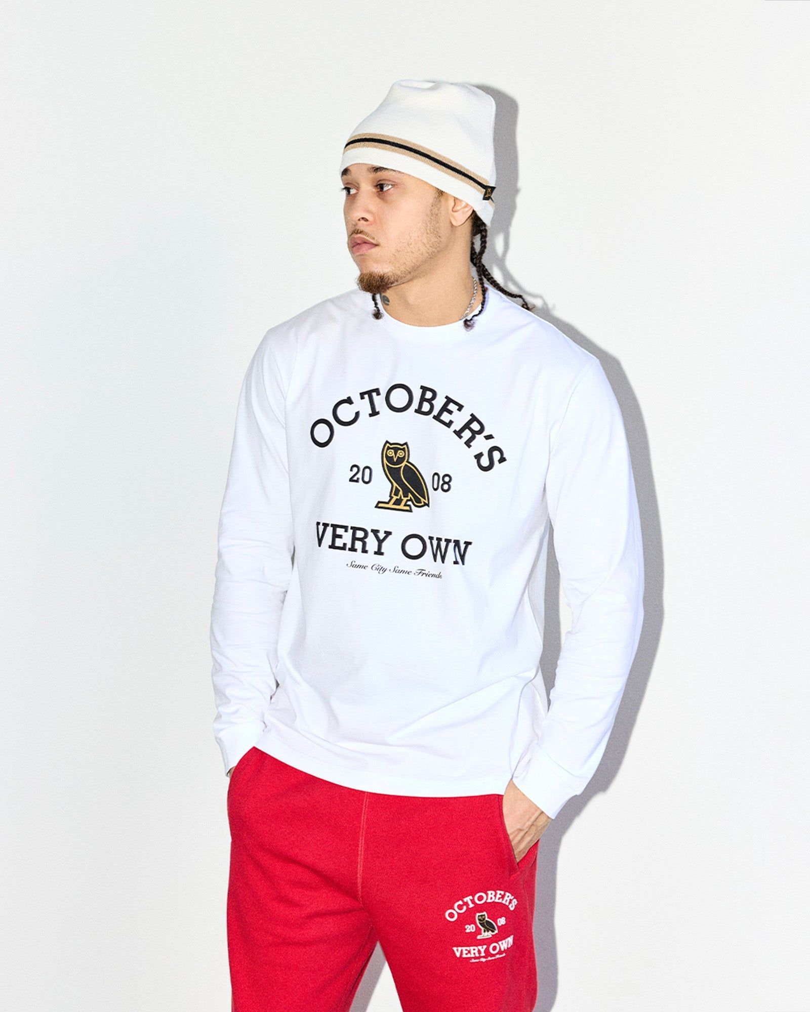 COLLEGIATE LONGSLEEVE T-SHIRT - RED sold by OVO product image thumbnail 2