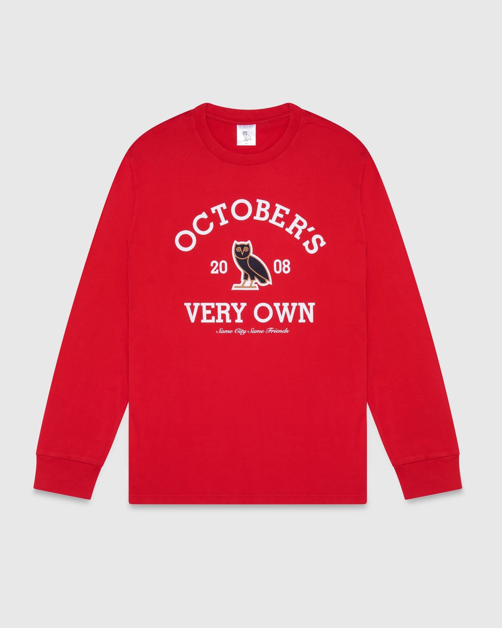 COLLEGIATE LONGSLEEVE T-SHIRT - RED sold by OVO