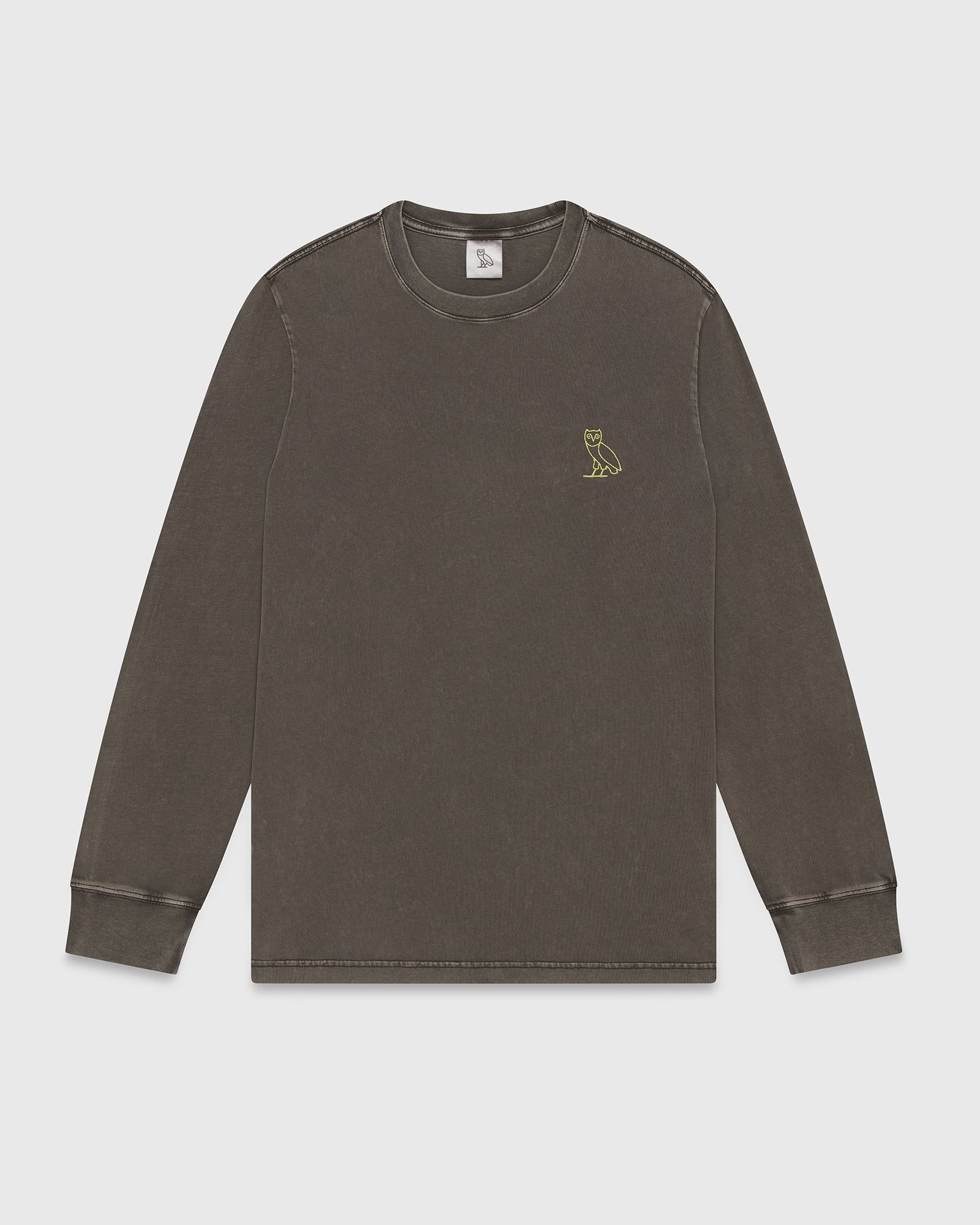 Muskoka Garment Dyed Longsleeve T-Shirt - Brown sold by OVO