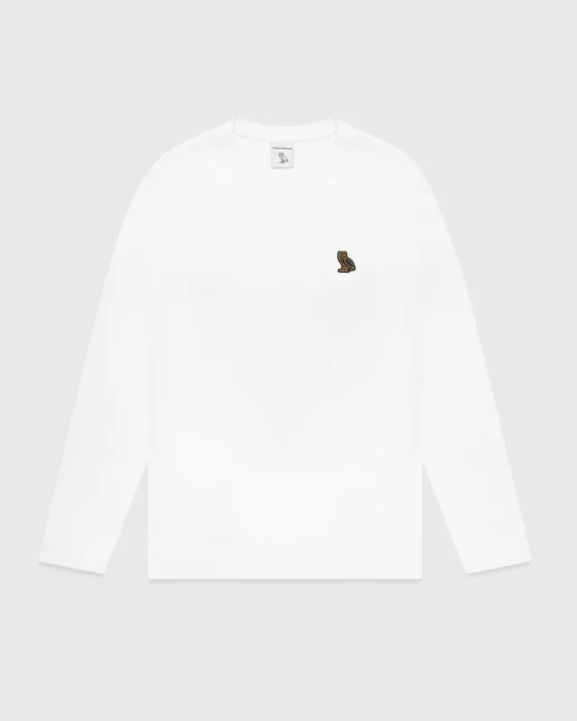 OVO® ESSENTIALS LONGSLEEVE T-SHIRT - WHITE sold by OVO