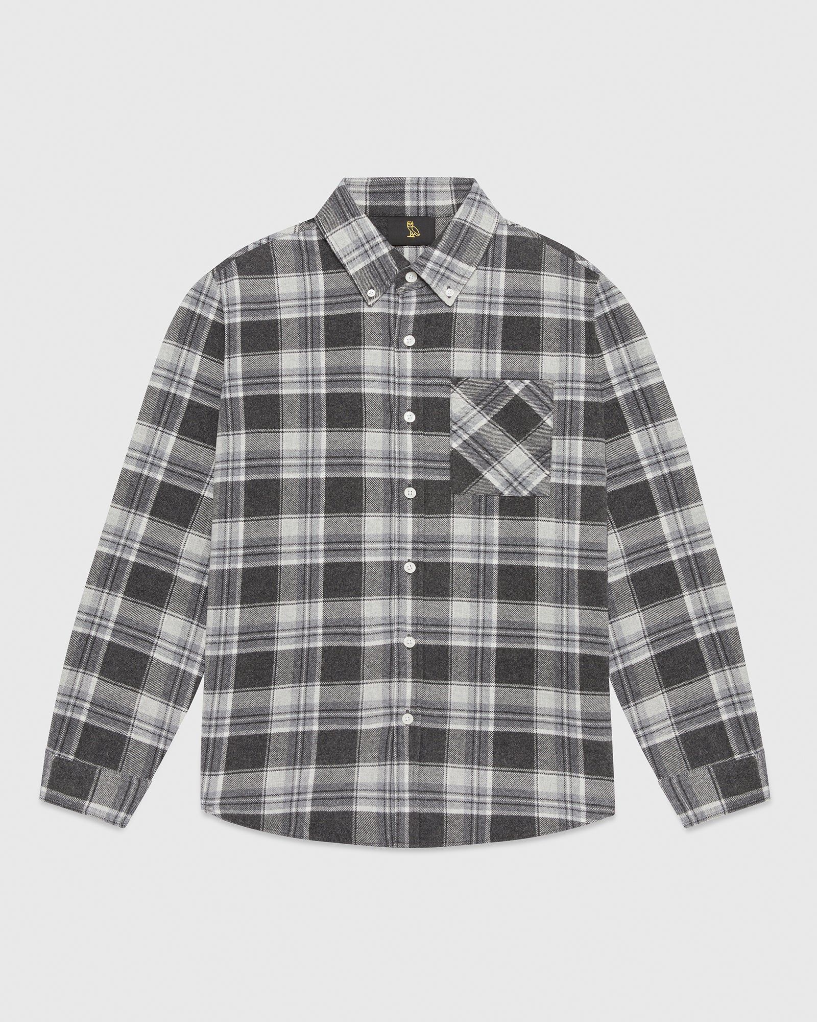 Plaid Flannel Shirt - Heather Grey sold by OVO product image thumbnail 4