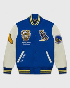 NBA GOLDEN STATE WARRIORS VARSITY JACKET - BLUE sold by OVO