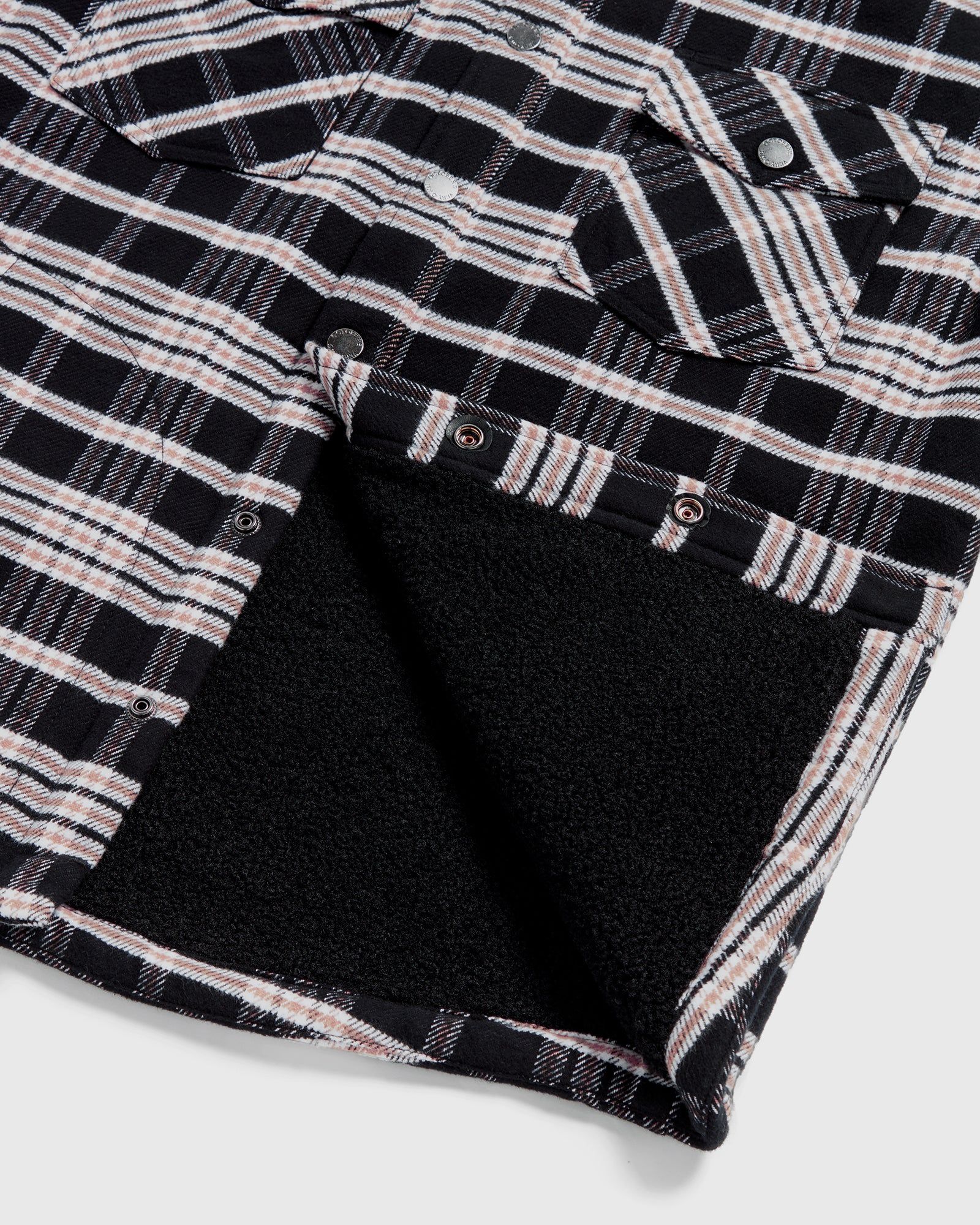 Sherpa Lined Plaid Shirt Jacket - Black sold by OVO product image thumbnail 5