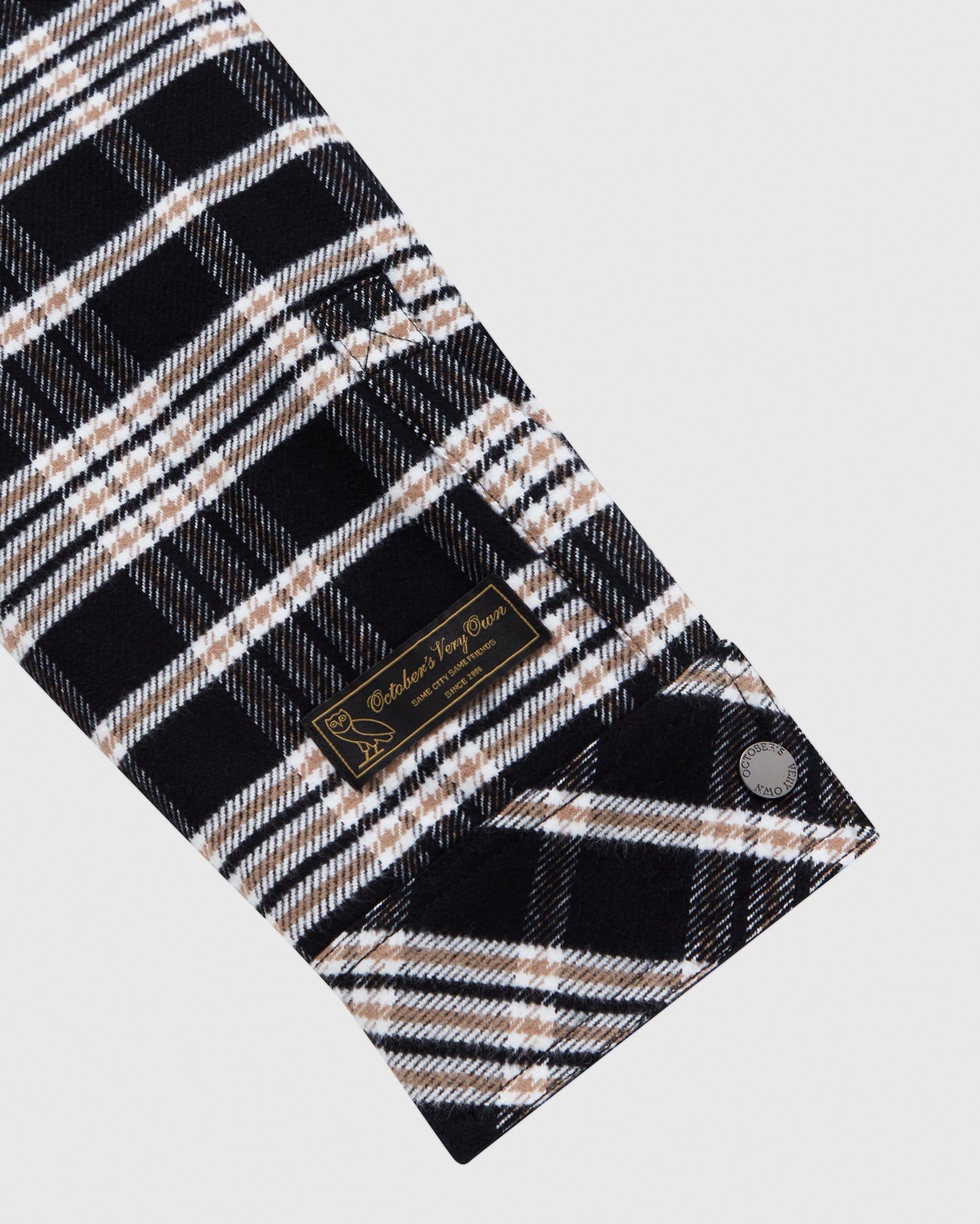 Sherpa Lined Plaid Shirt Jacket - Black sold by OVO product image thumbnail 4