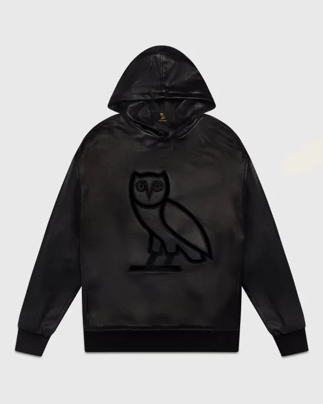 Leather OG Hoodie - Black sold by OVO