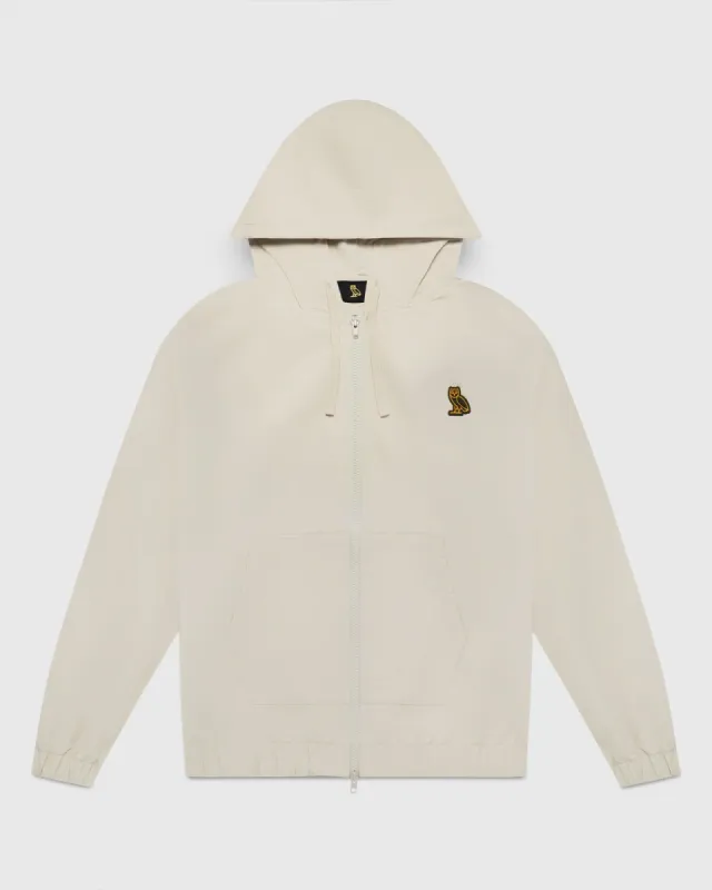 Nylon Zip-Up Hoodie - Sand sold by OVO
