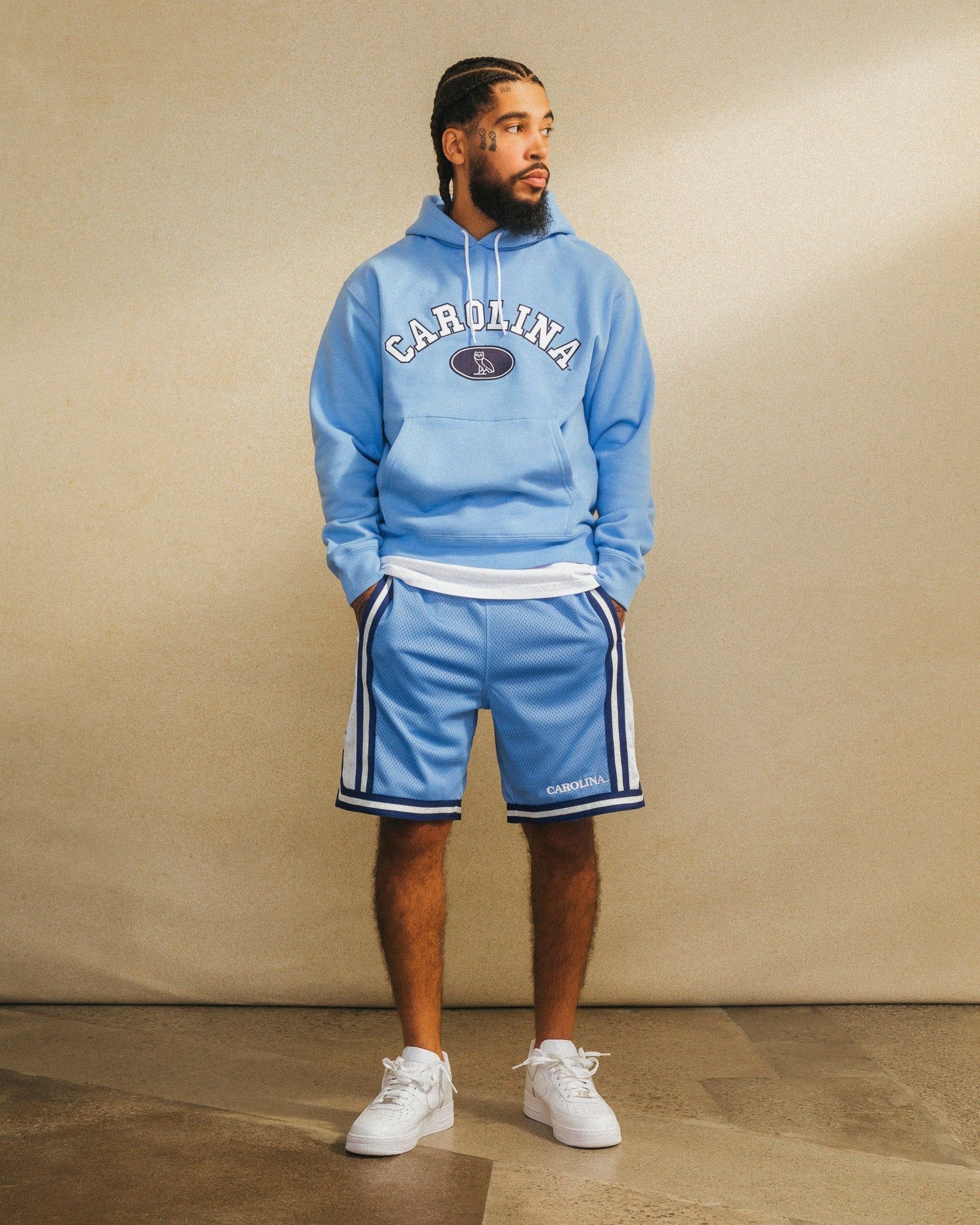 NCAA North Carolina Tar Heels Basketball Shorts - White/North Carolina Light Blue sold by OVO product image thumbnail 2