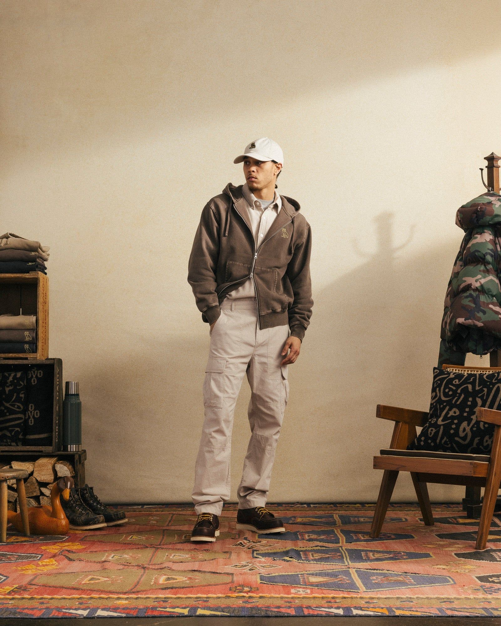 Muskoka Garment Dyed Full-Zip Hoodie - Brown sold by OVO product image thumbnail 2