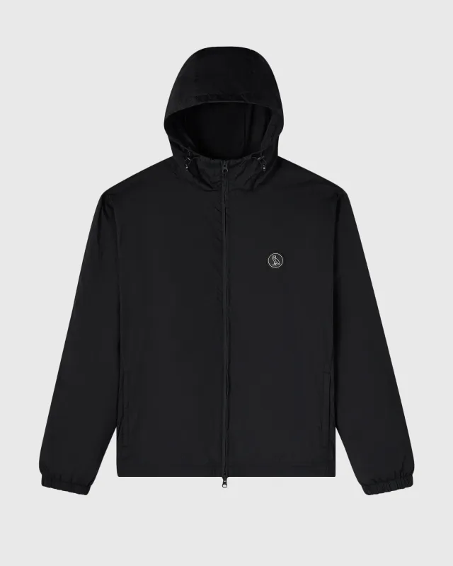 Nylon Zip-Up Hoodie - Black | Parallel