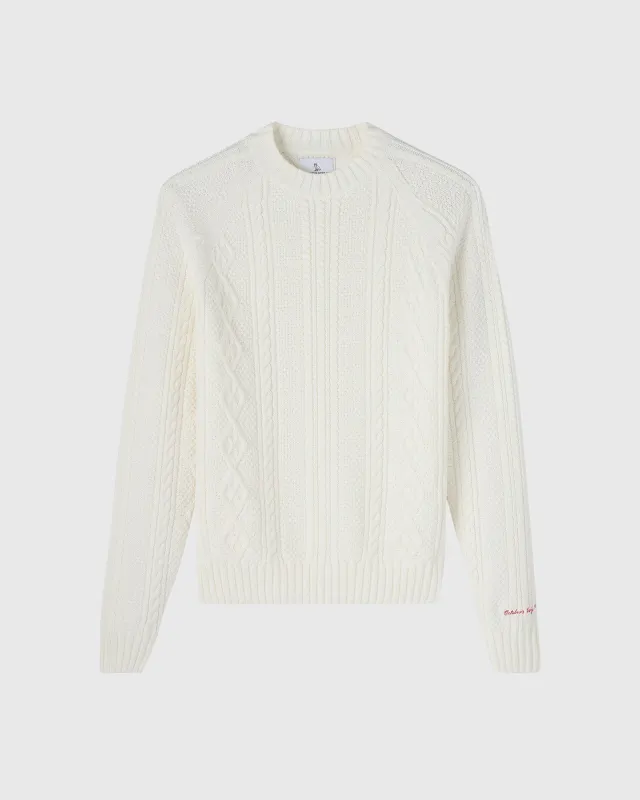 Cable Knit Sweater - White sold by OVO