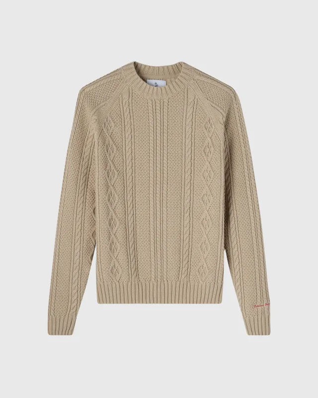 Cable Knit Sweater - Light Taupe sold by OVO