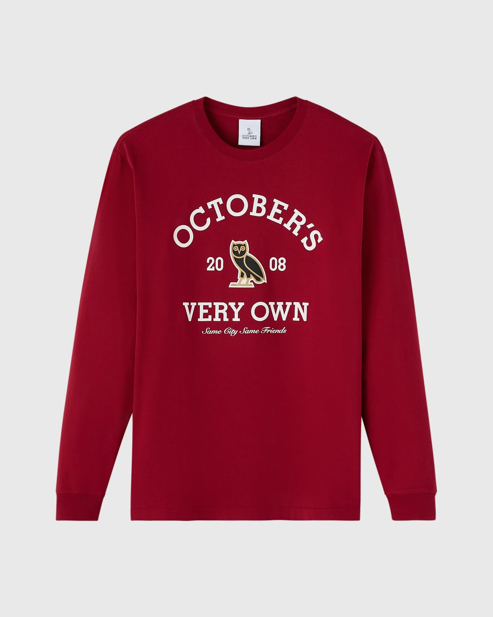 Collegiate Long-Sleeve Tee - Deep Red sold by OVO