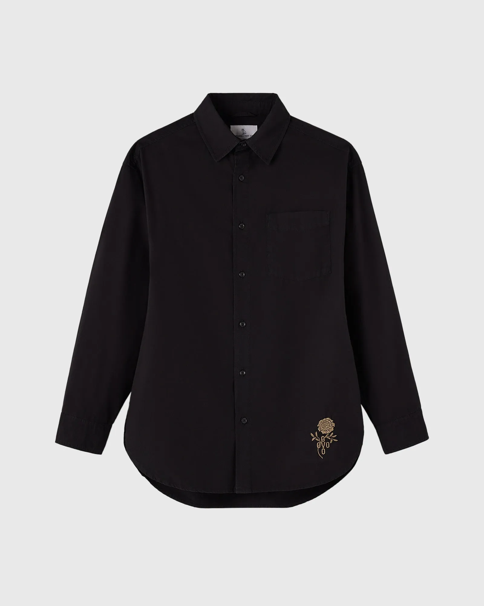 Garment Dyed Pom Pom Marigold Shirt - Black sold by OVO