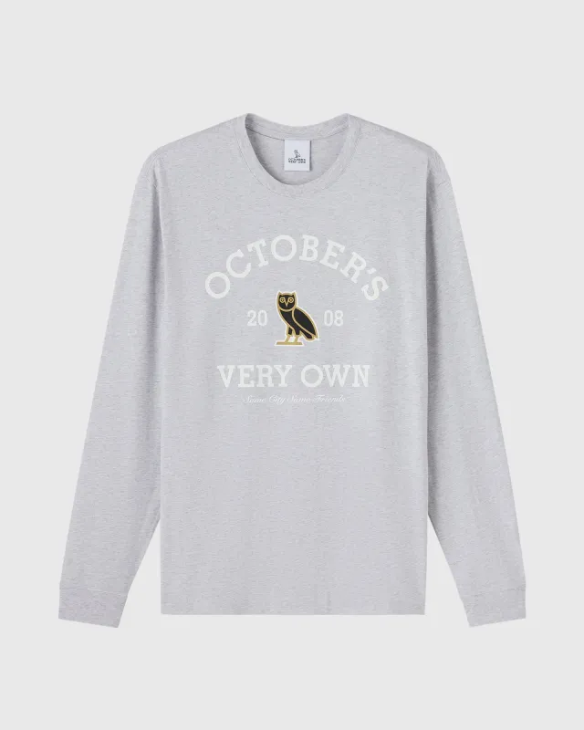 Collegiate Long-Sleeve Tee - Ash Heather Grey sold by OVO