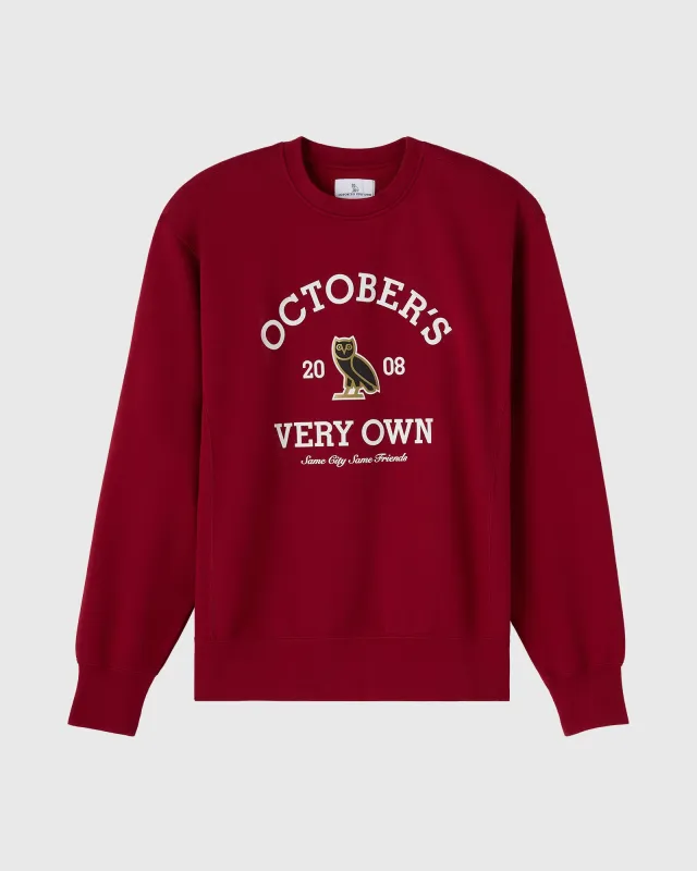 Collegiate Crewneck - Deep Red sold by OVO