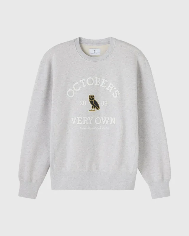 Collegiate Crewneck - Ash Heather Grey sold by OVO