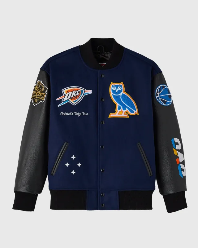 NBA Oklahoma City Thunder Varsity Jacket - Navy sold by OVO