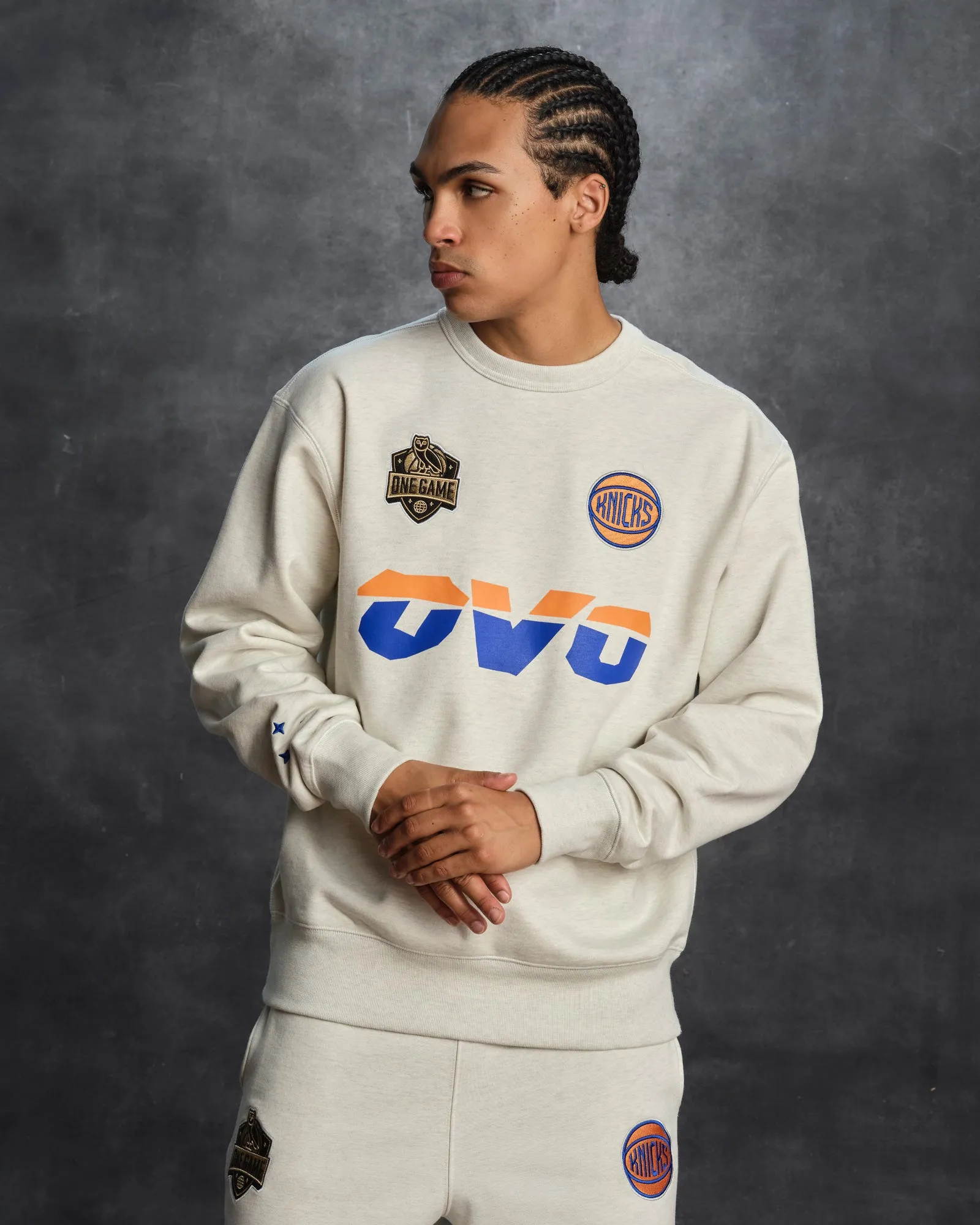 NBA New York Knicks Crewneck - Pearl Grey sold by OVO product image thumbnail 2