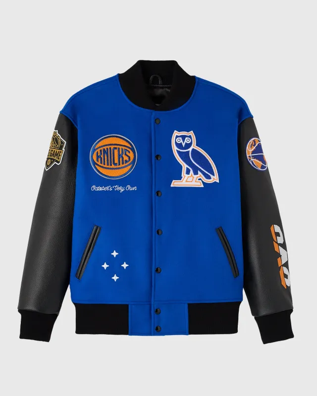 NBA New York Knicks Varsity Jacket - Blue sold by OVO