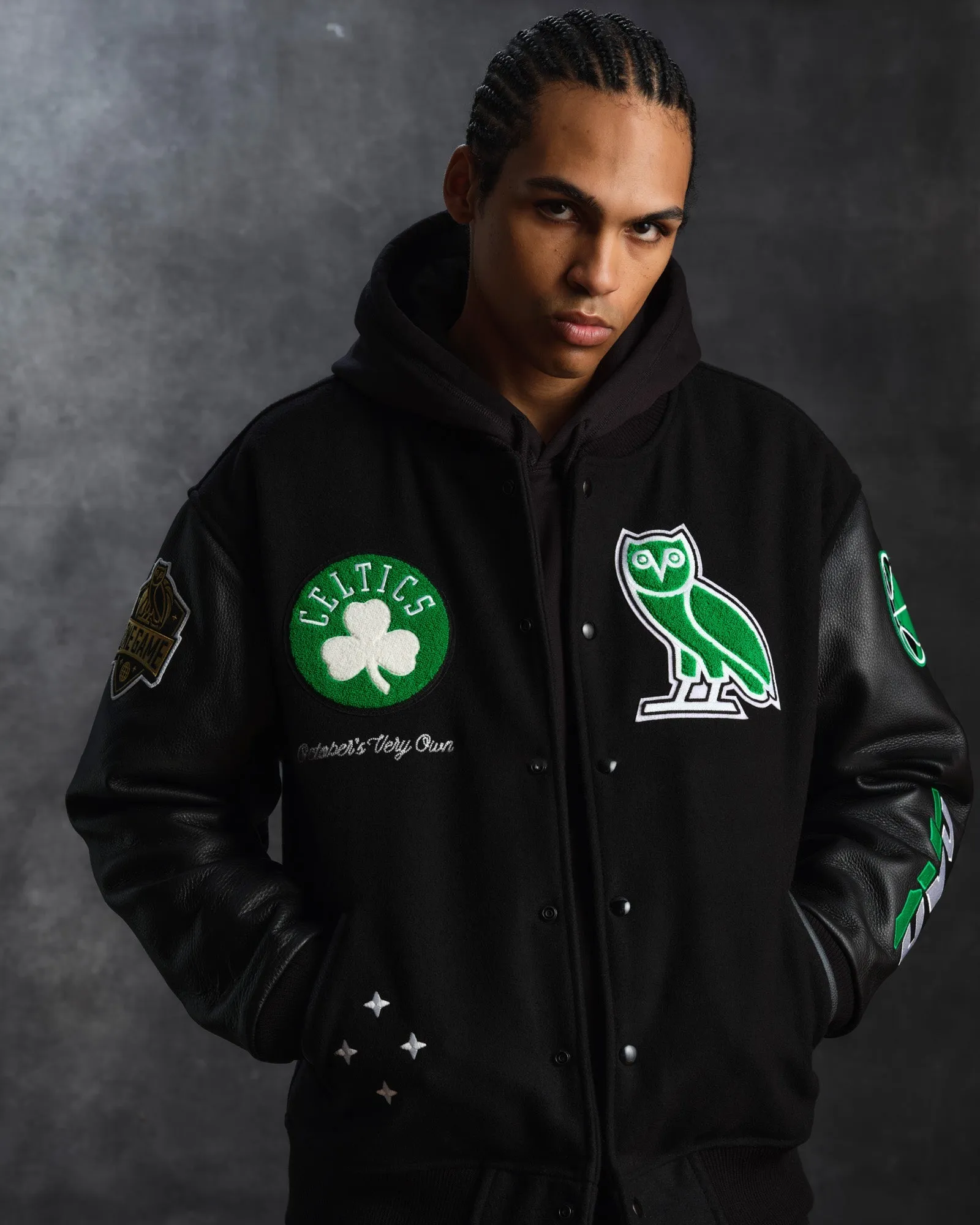 NBA Boston Celtics Varsity Jacket - Black sold by OVO product image thumbnail 2