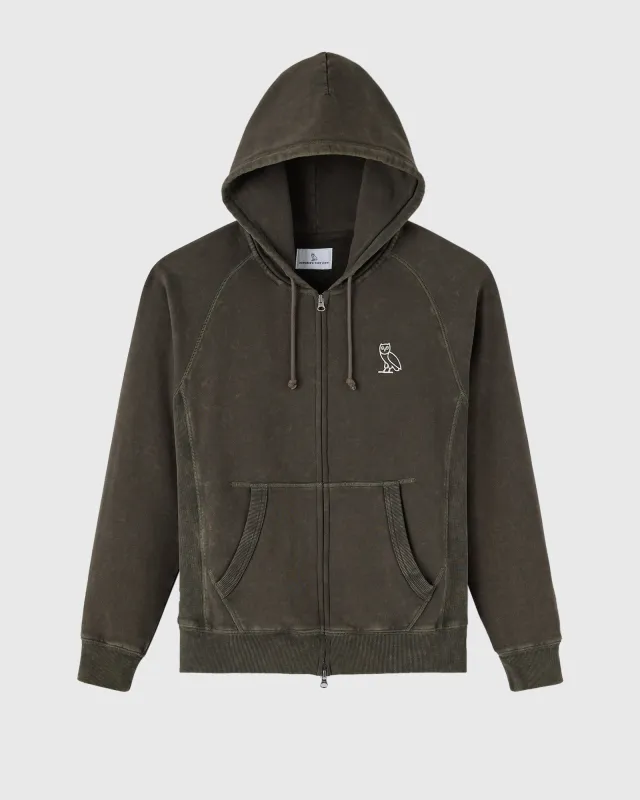 Muskoka Raglan Full-Zip Hoodie - Deep Olive sold by OVO