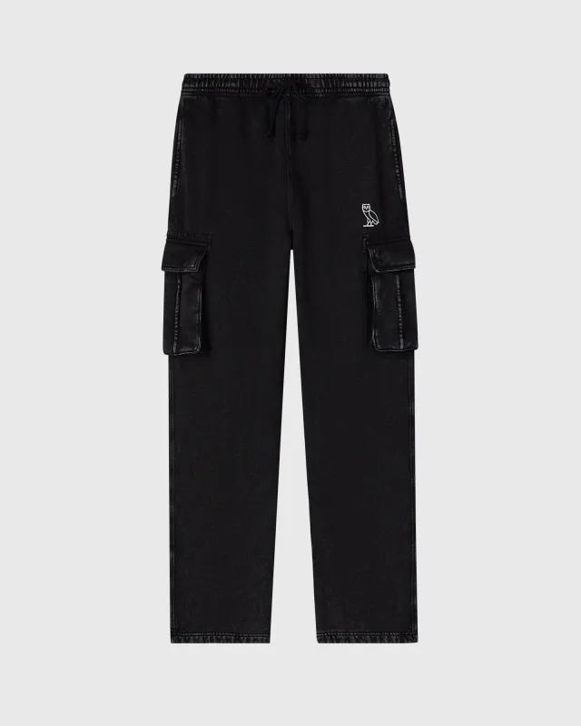 Muskoka Cargo Sweatpant - Garment Dyed Black sold by OVO