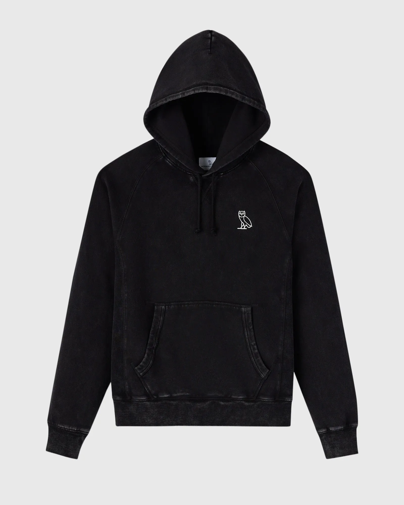 Muskoka Raglan Hoodie - Garment Dyed Black sold by OVO