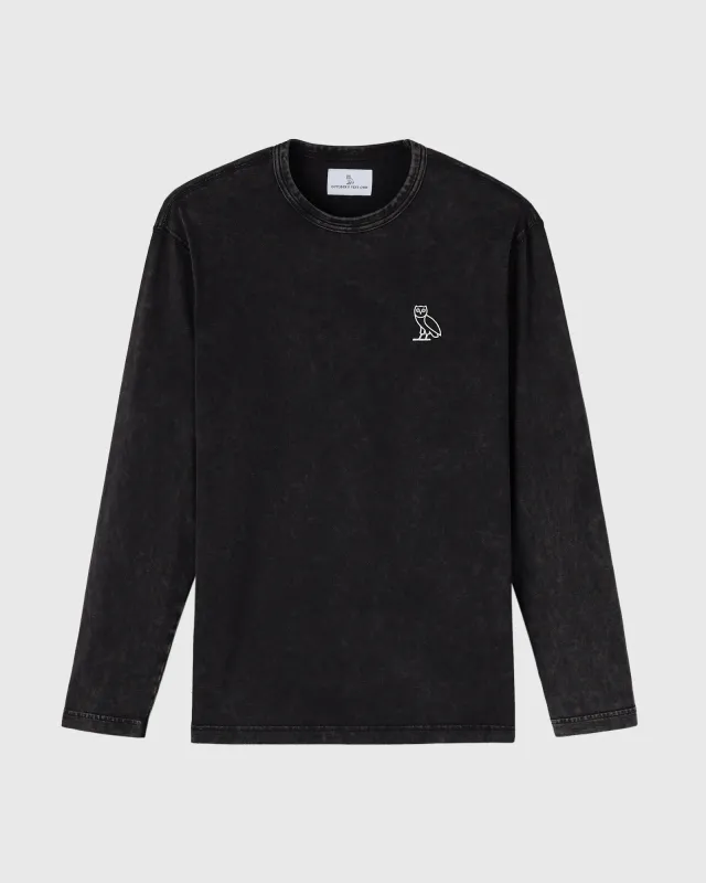 Muskoka Long-Sleeve Tee - Garment Dyed Black sold by OVO