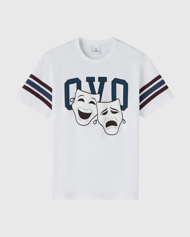 Last Ones Laughing Football Tee - White sold by OVO