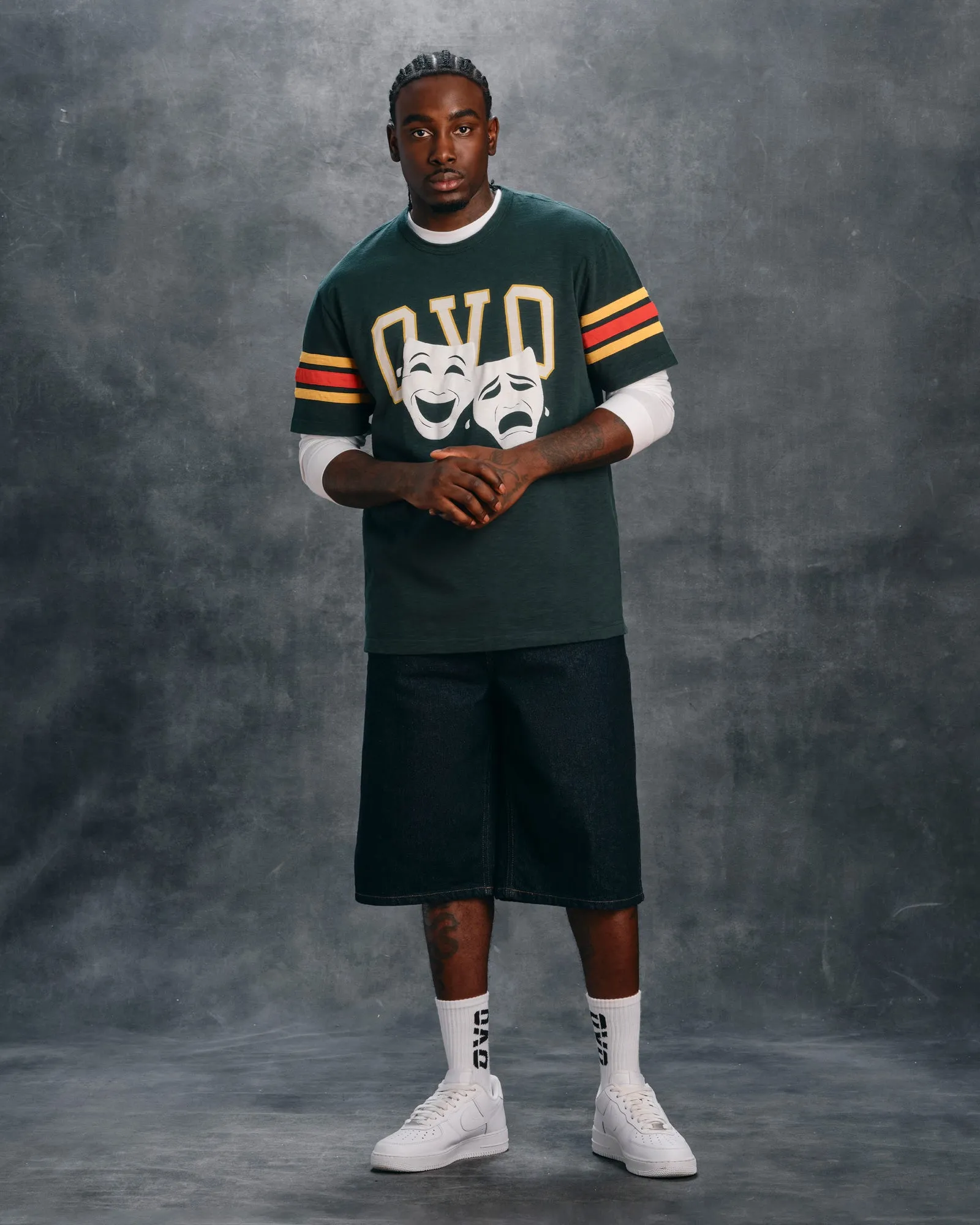 Last Ones Laughing Football Tee - Midnight Green sold by OVO product image thumbnail 3