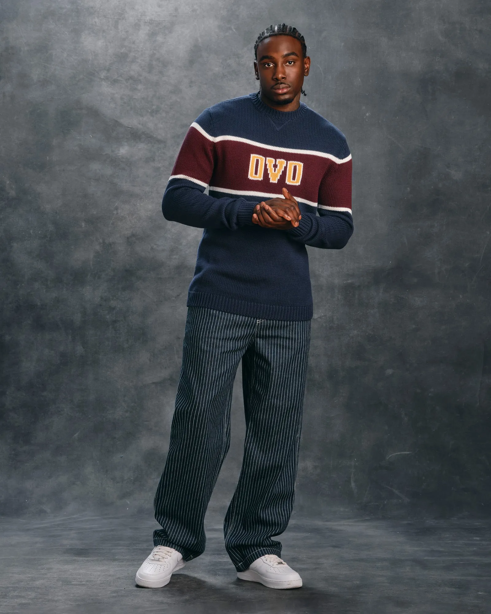 Campus Intarsia Sweater - Starling sold by OVO product image thumbnail 2