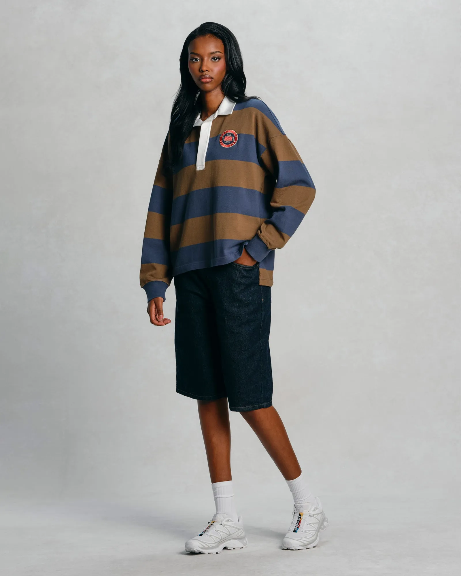 Striped Rugby Polo - Starling / Moss sold by OVO product image thumbnail 3