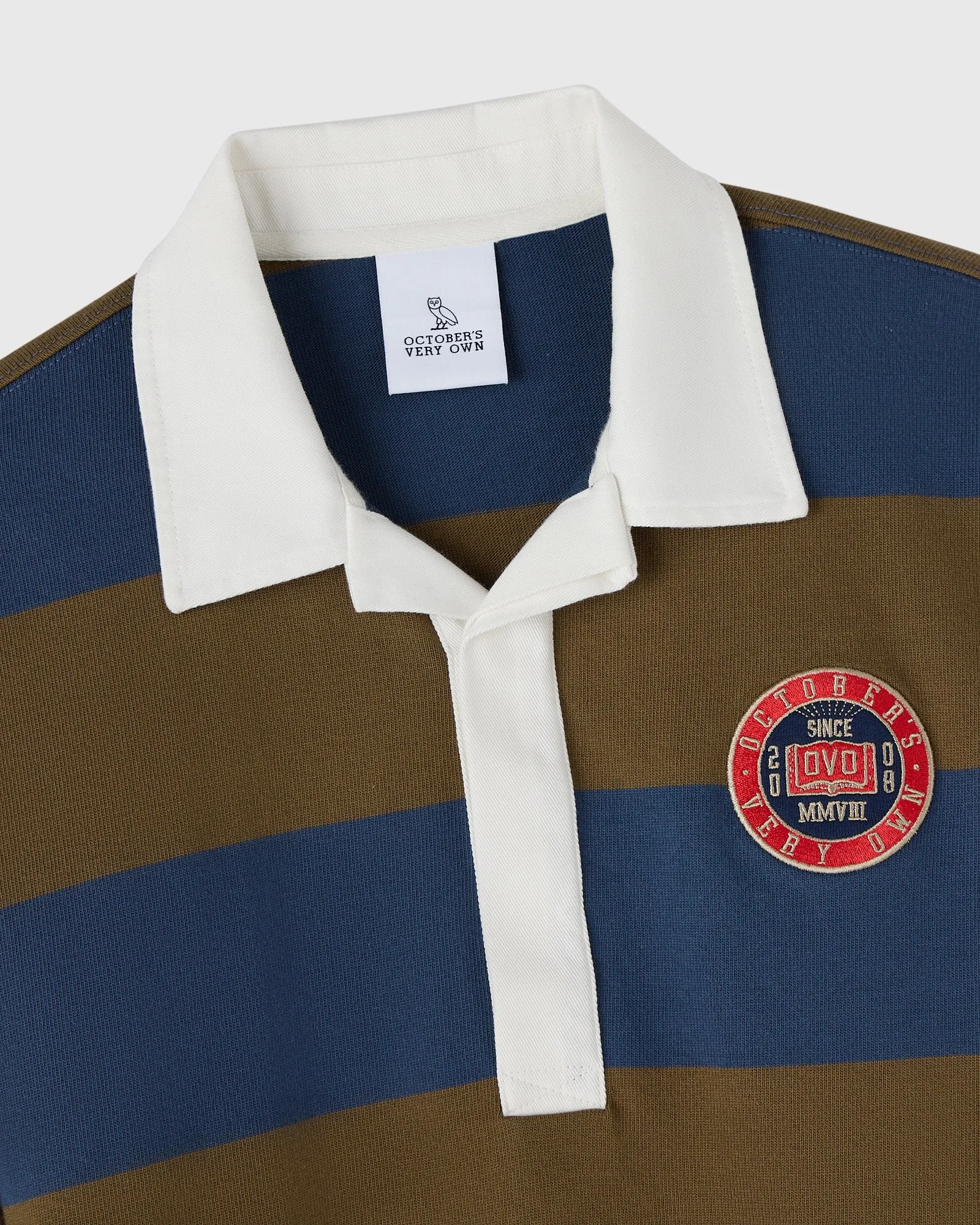 Striped Rugby Polo - Starling / Moss sold by OVO product image thumbnail 4