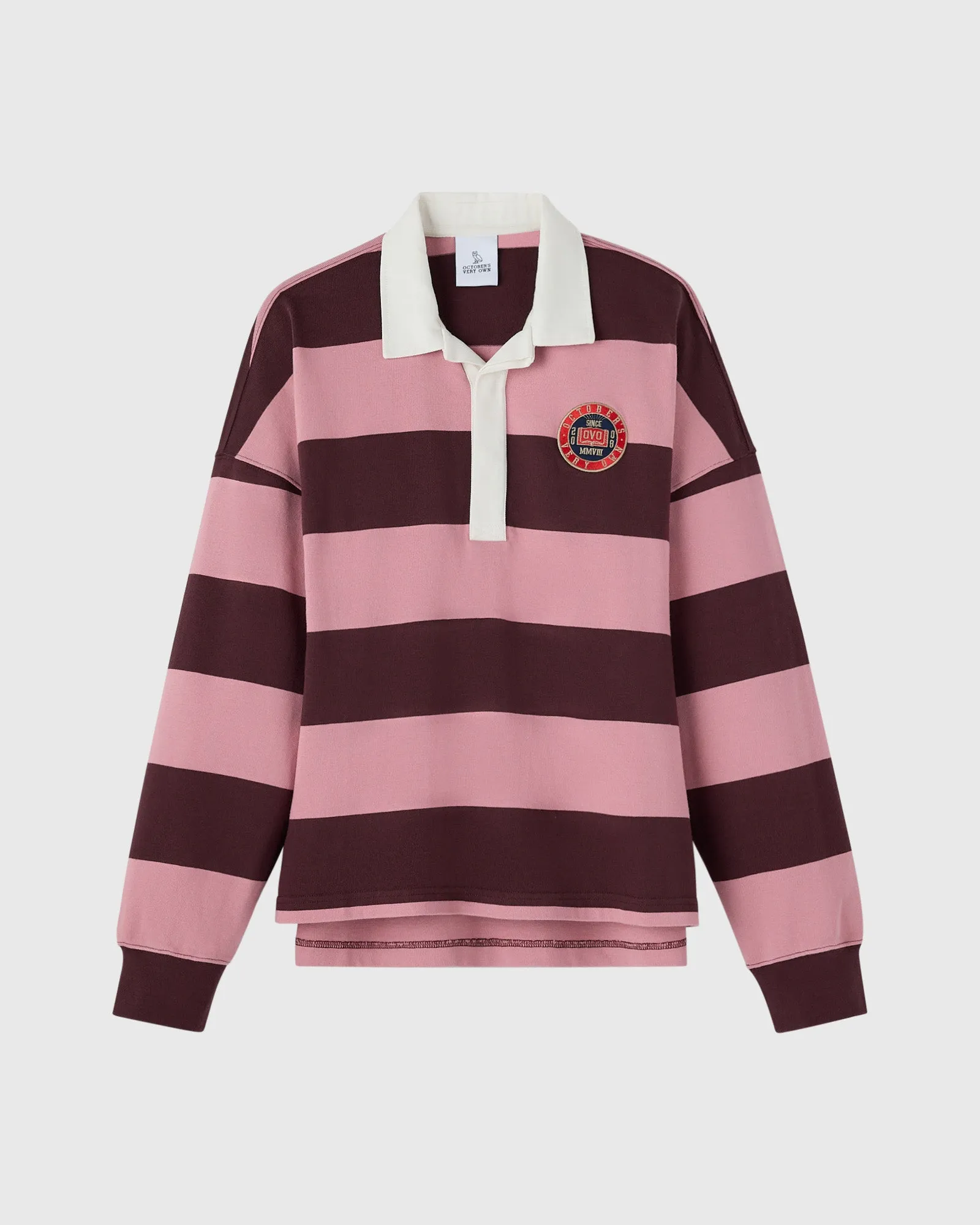 Striped Rugby Polo - Clover Pink / Eagle Brown sold by OVO