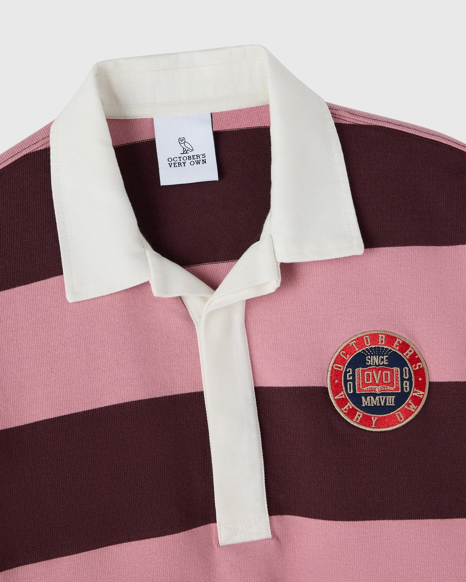 Striped Rugby Polo - Clover Pink / Eagle Brown sold by OVO product image thumbnail 4