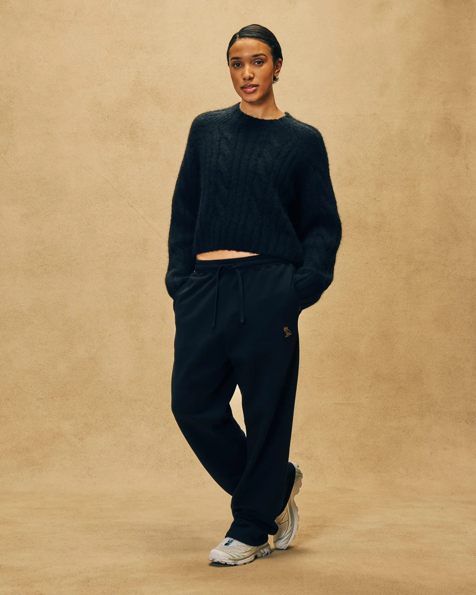 Cropped Cableknit Sweater - Black sold by OVO product image thumbnail 2