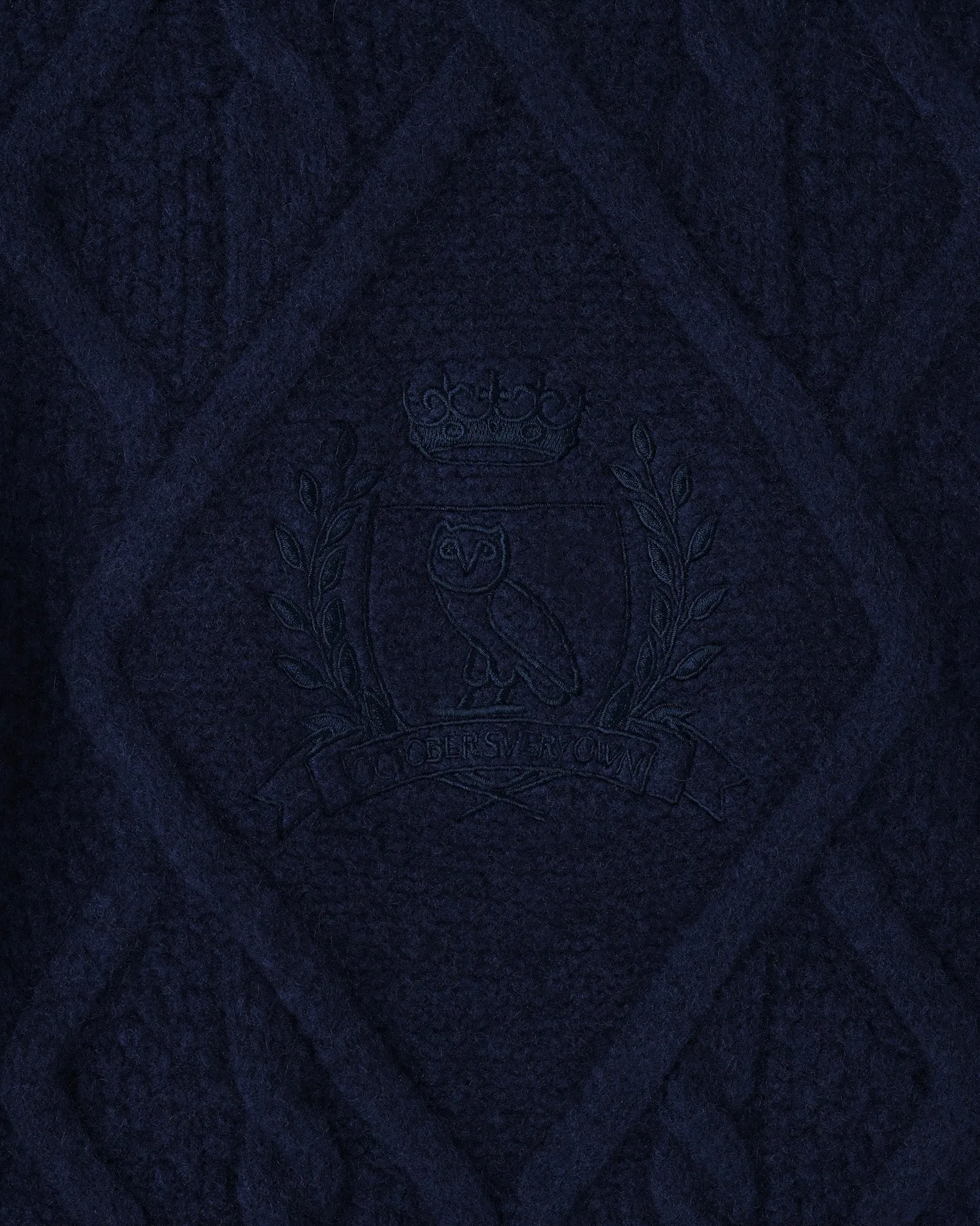 Cable Knit Sweater With Crest - Navy sold by OVO product image thumbnail 4